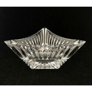 Vintage Mikasa Twilight Slovenia Clear-Cut Triangle Crystal Bowl